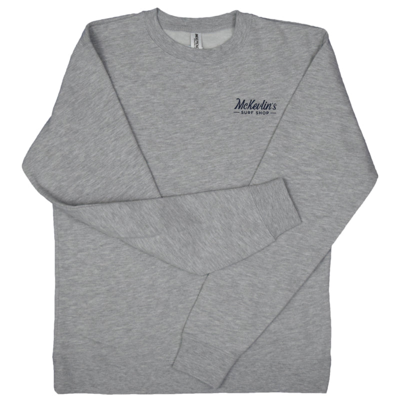 McKevlin's - Craig Patch Men's Crew Fleece - Grey Heather - MCKEVLIN'S SURF SHOP