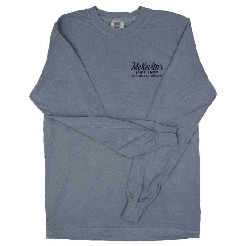 McKevlin's - Craig Script Men's L/S T - Granite - MCKEVLIN'S SURF SHOP