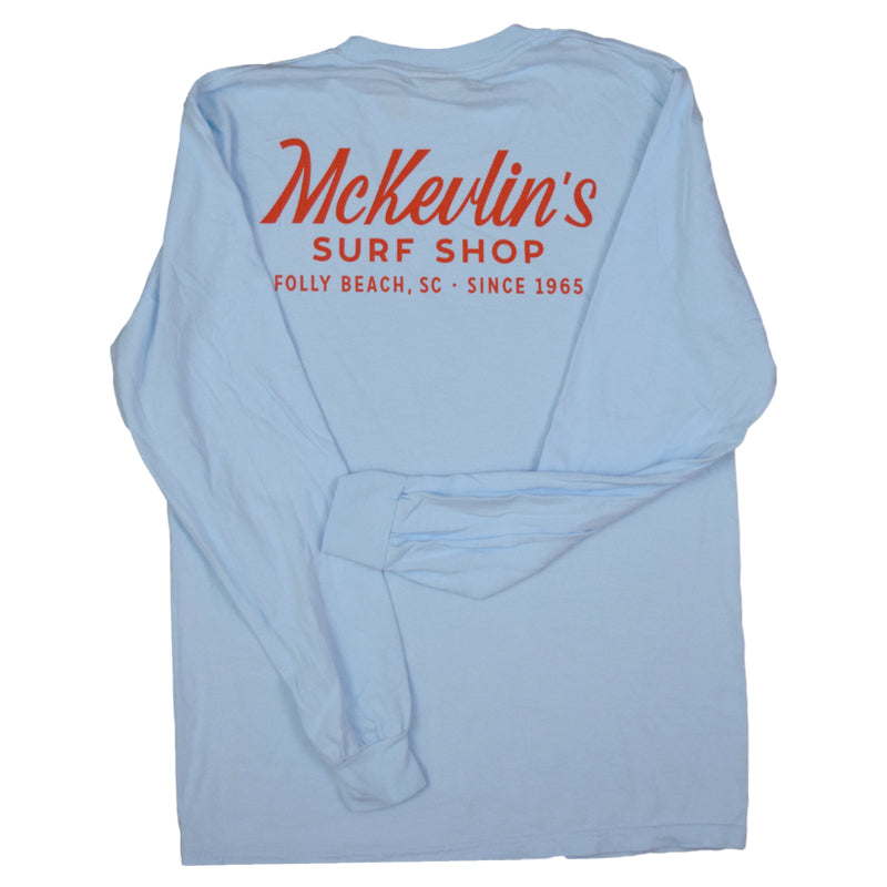 McKevlin's - Craig Script Men's L/S T - Chambray - MCKEVLIN'S SURF SHOP