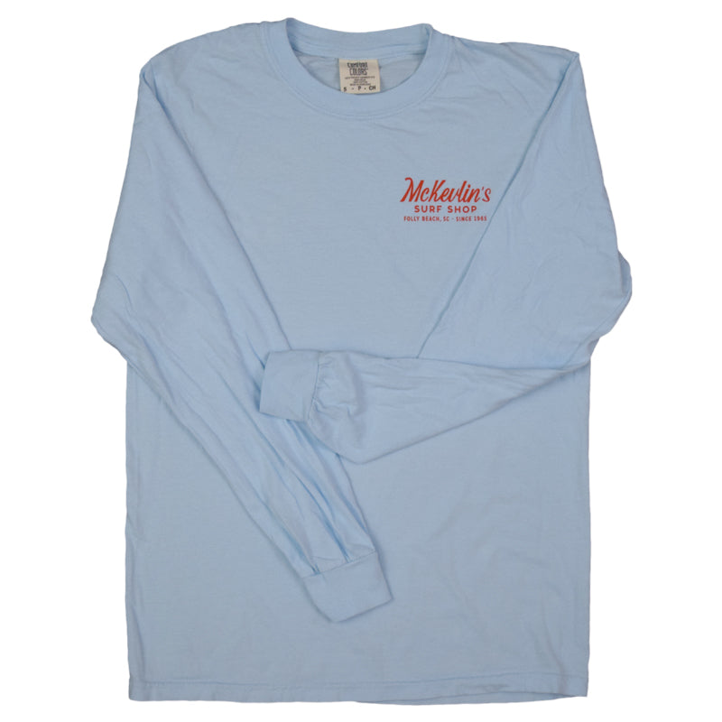 McKevlin's - Craig Script Men's L/S T - Chambray - MCKEVLIN'S SURF SHOP