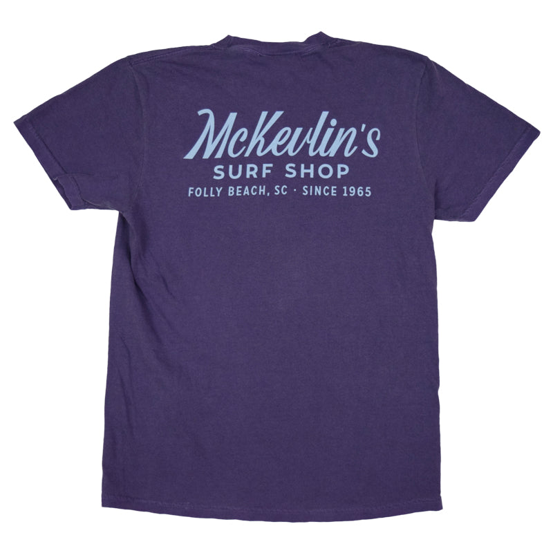 McKevlin's - Craig Script Men's S/S T - Grape - MCKEVLIN'S SURF SHOP