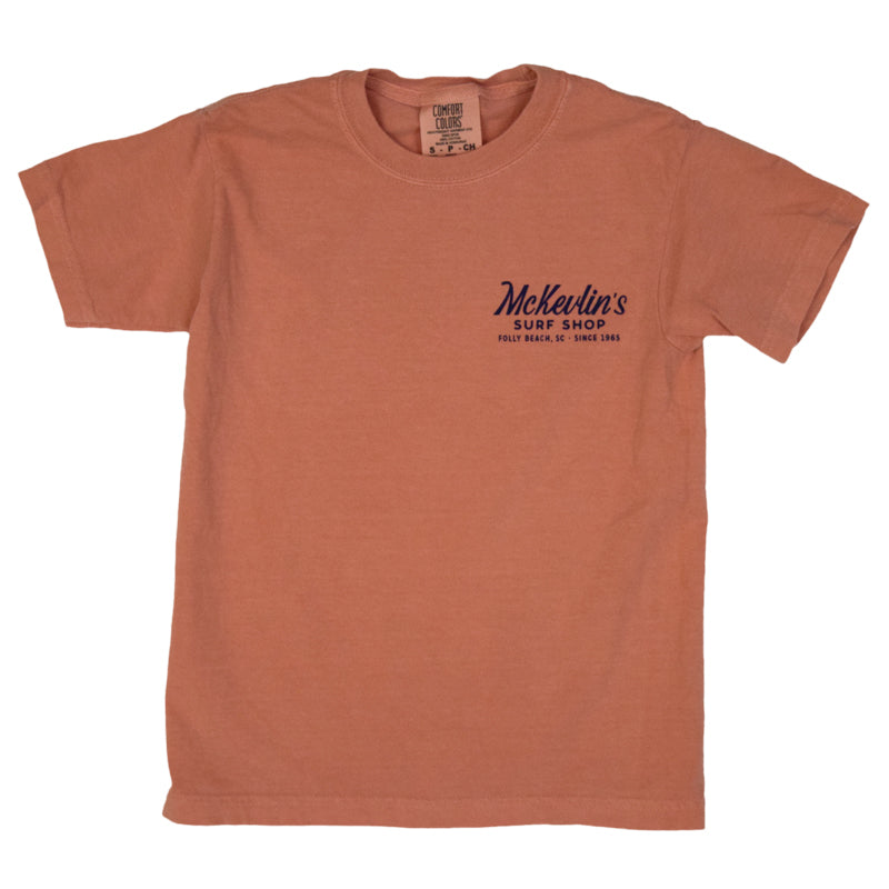 McKevlin's - Craig Script Youth S/S T - Terracotta - MCKEVLIN'S SURF SHOP