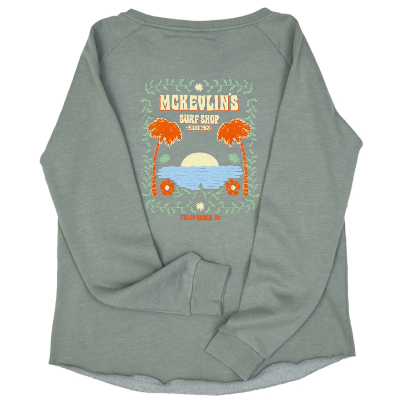Follydise Women's Crew Fleece - Sage - MCKEVLIN'S SURF SHOP