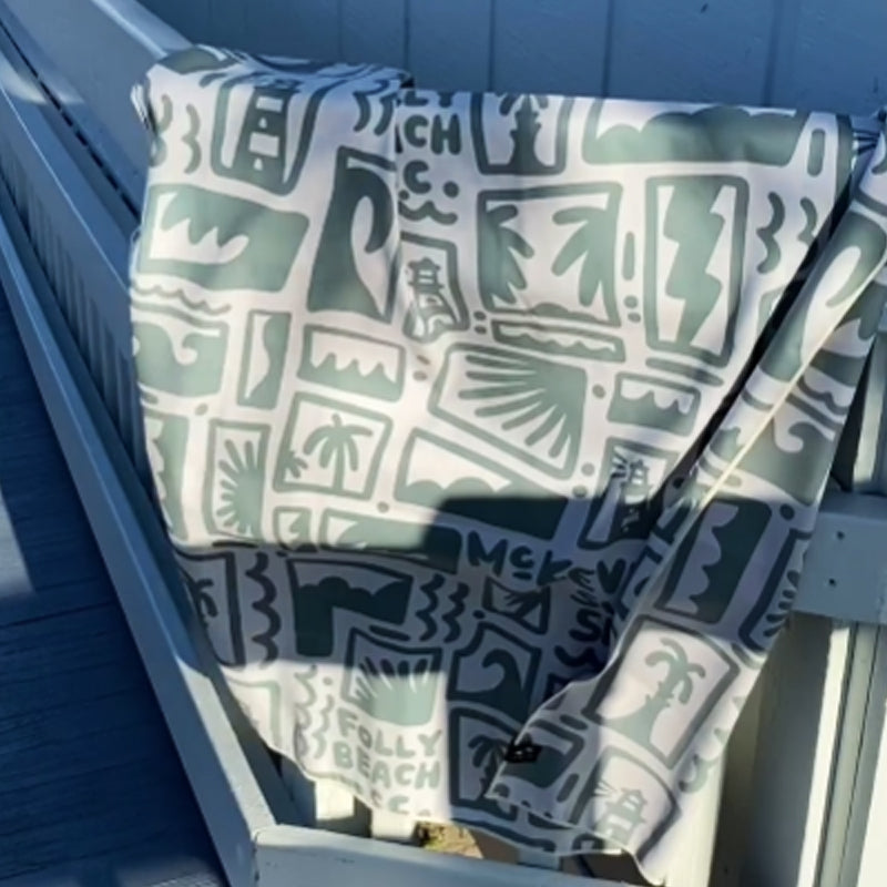 Slowtide - McKevlin's Quick-Dry Towel - Green/Grey - MCKEVLIN'S SURF SHOP