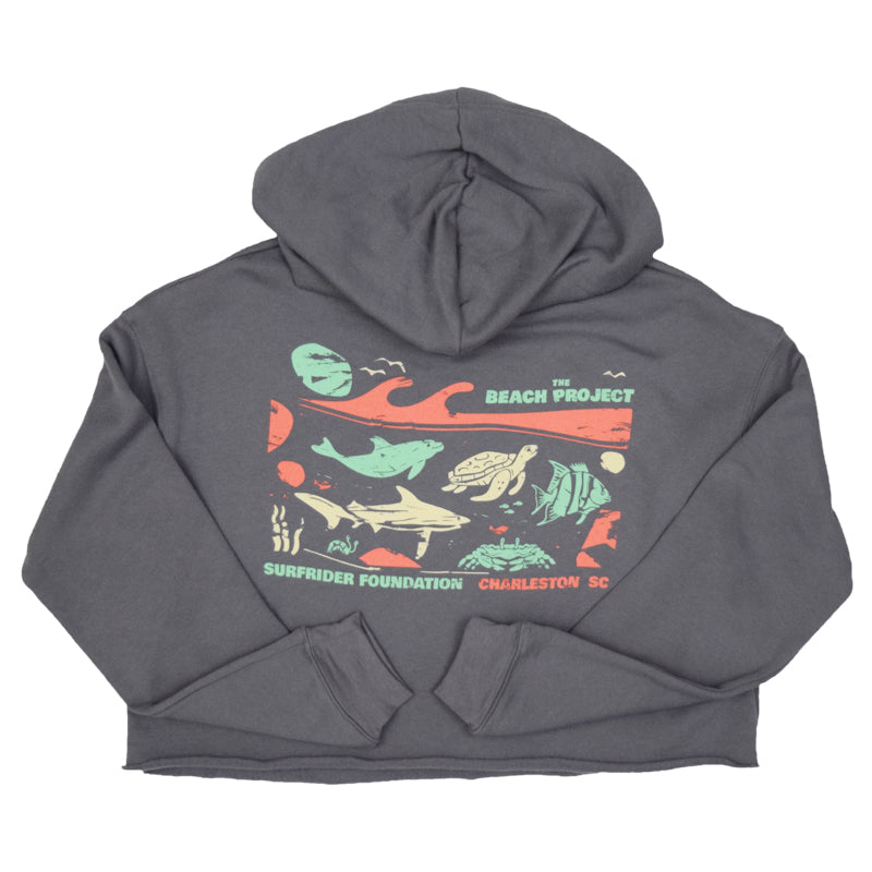 The Beach Project - Surfrider Women's Crop Hoodie - Storm - MCKEVLIN'S SURF SHOP