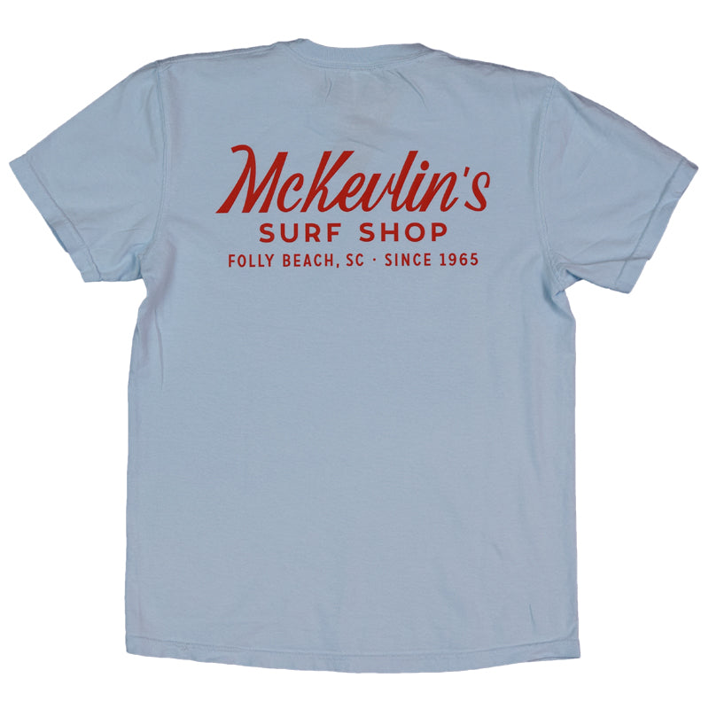 McKevlin's - Craig Script Men's S/S T - Chambray - MCKEVLIN'S SURF SHOP