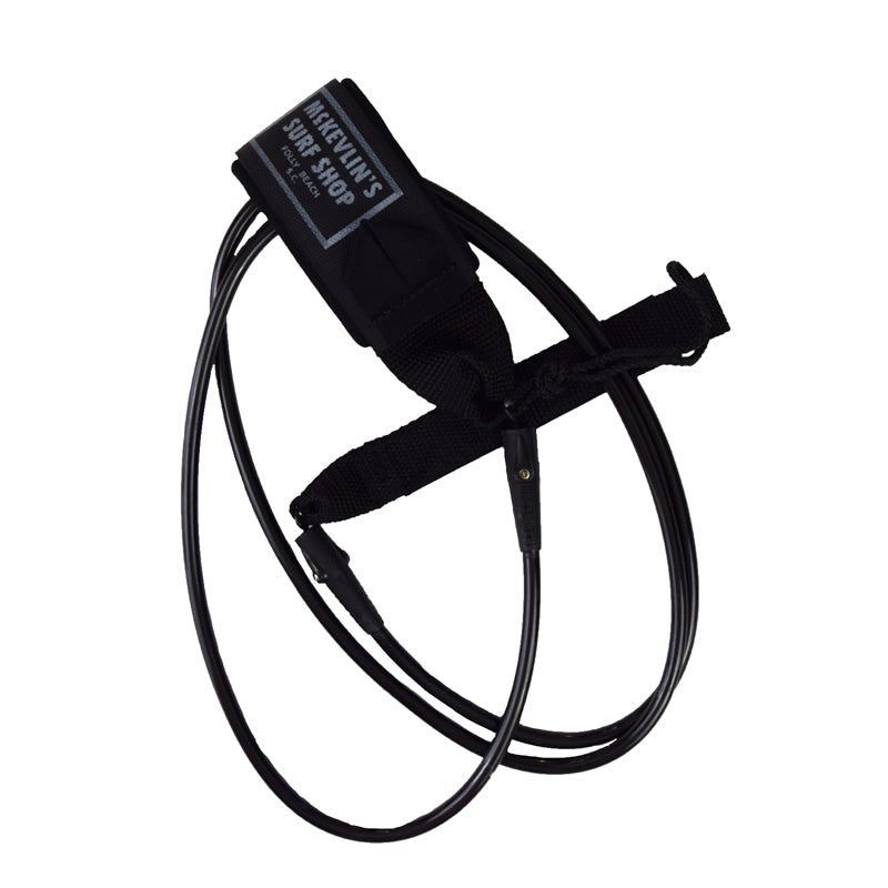 McKevlin's - Surfboard Leash - 8 foot - Black - MCKEVLIN'S SURF SHOP