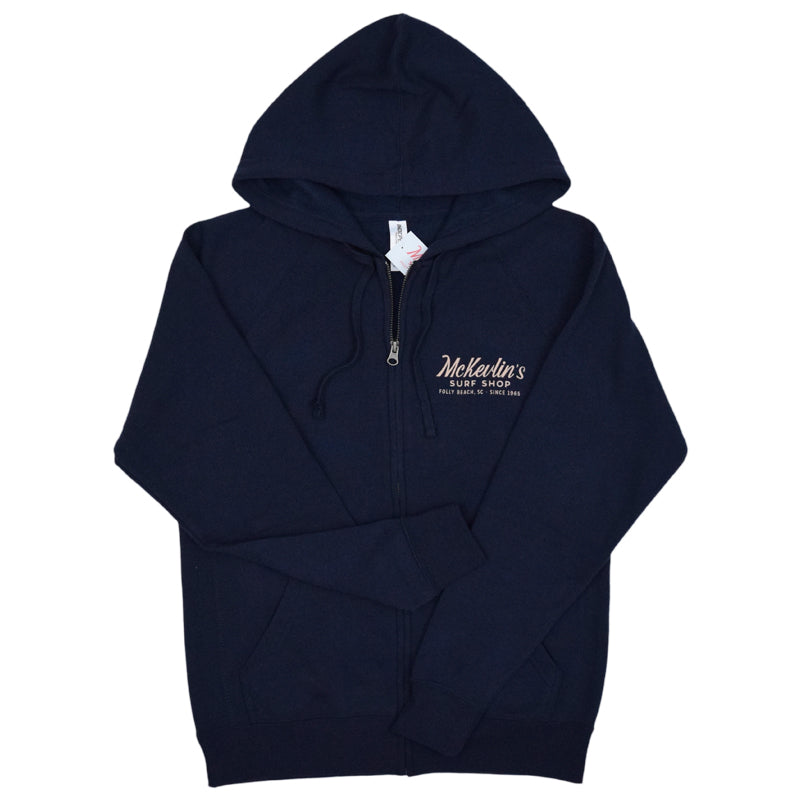 McKevlin's - Craig Script Men's Hood Zip Fleece - Navy