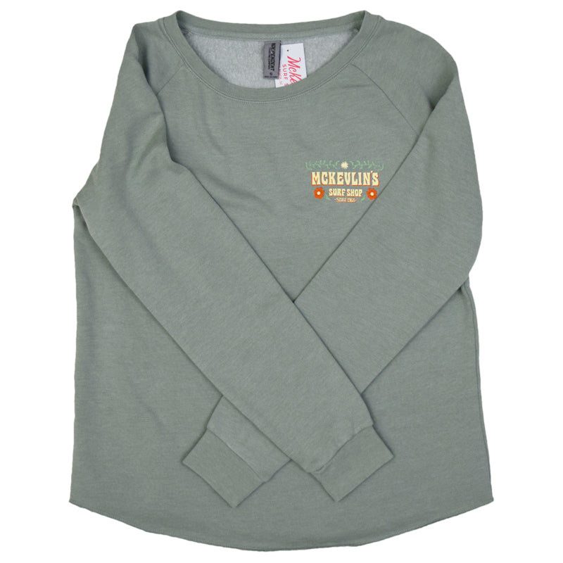 Follydise Women's Crew Fleece - Sage - MCKEVLIN'S SURF SHOP