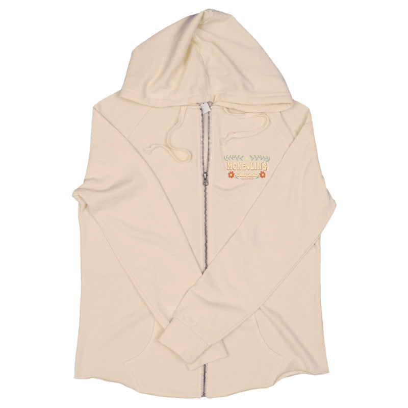 Follydise Women's Zip Up Hoodie - Bone - MCKEVLIN'S SURF SHOP