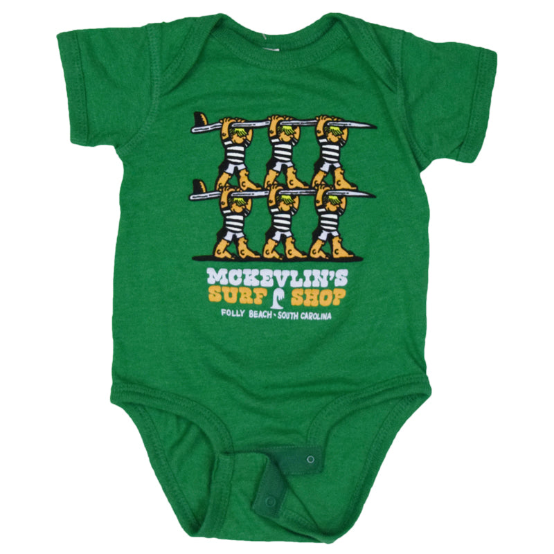 McKevlin's - Infant Teamwork 2 Onesie - Vintage Green - MCKEVLIN'S SURF SHOP