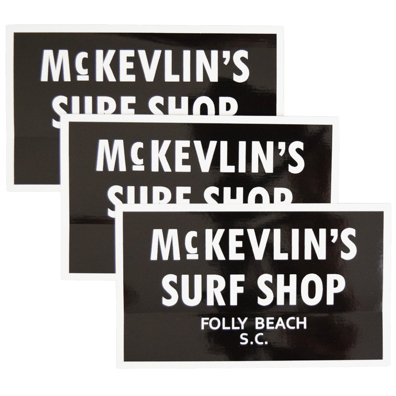 McKevlin's - 65 Sticker 3-Pack - Black/White - MCKEVLIN'S SURF SHOP