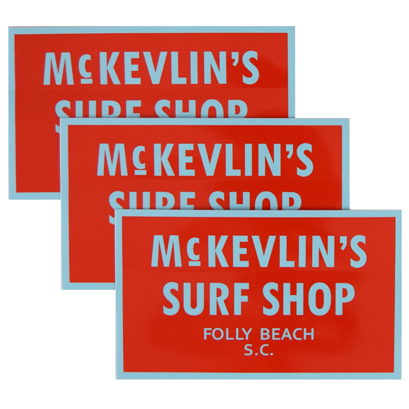 McKevlin's - 65 Sticker 3-Pack - Red/Light Blue - MCKEVLIN'S SURF SHOP