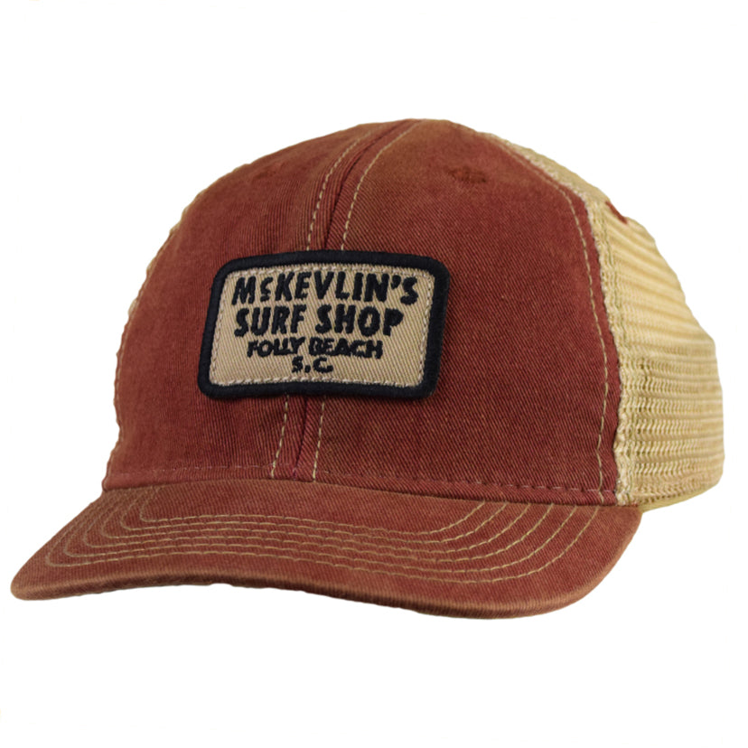 McKevlin's - Toddler Size 65 Patch Trucker Hat - Cardinal Red - MCKEVLIN'S SURF SHOP